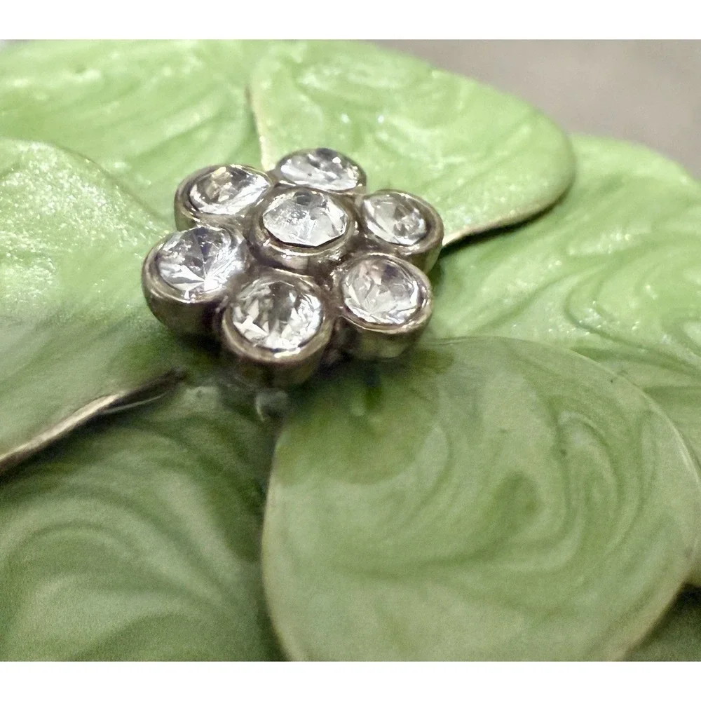 Flower Power Festival Green Marbled Enamel Rosette Statement Ring Stretch Band